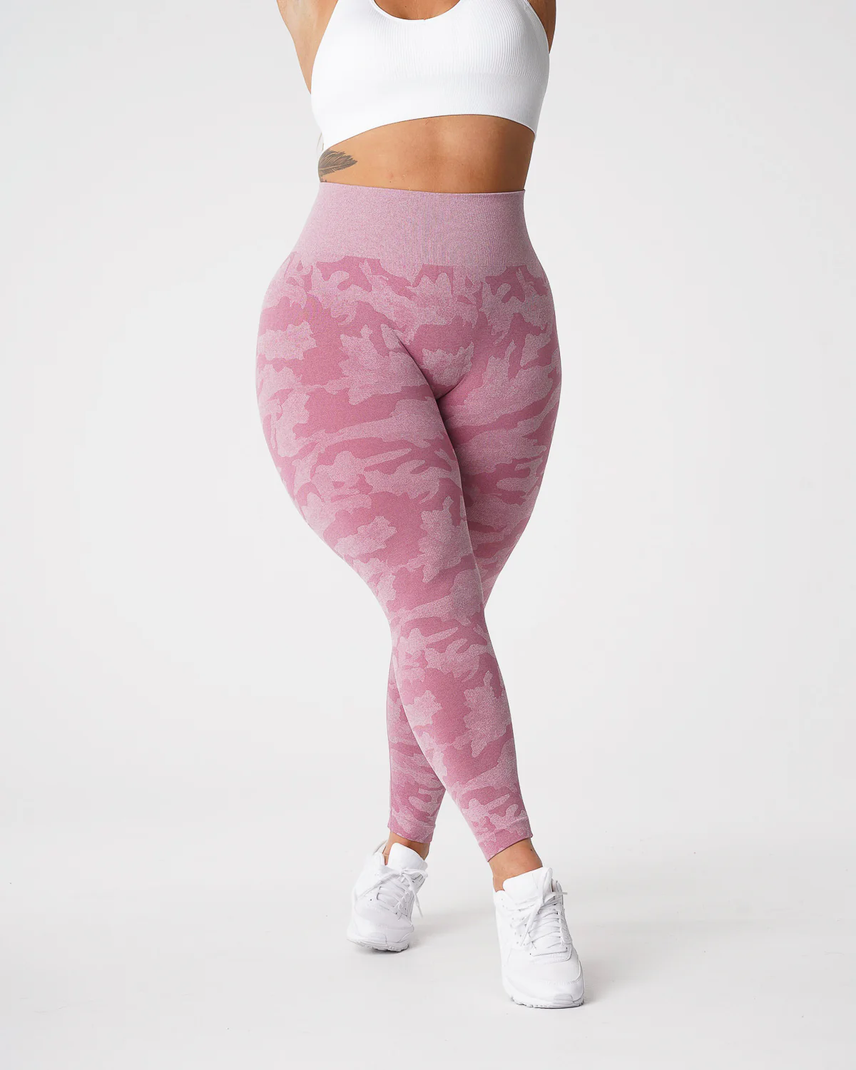 Pastel Pink Camo Seamless Leggings - Image 3