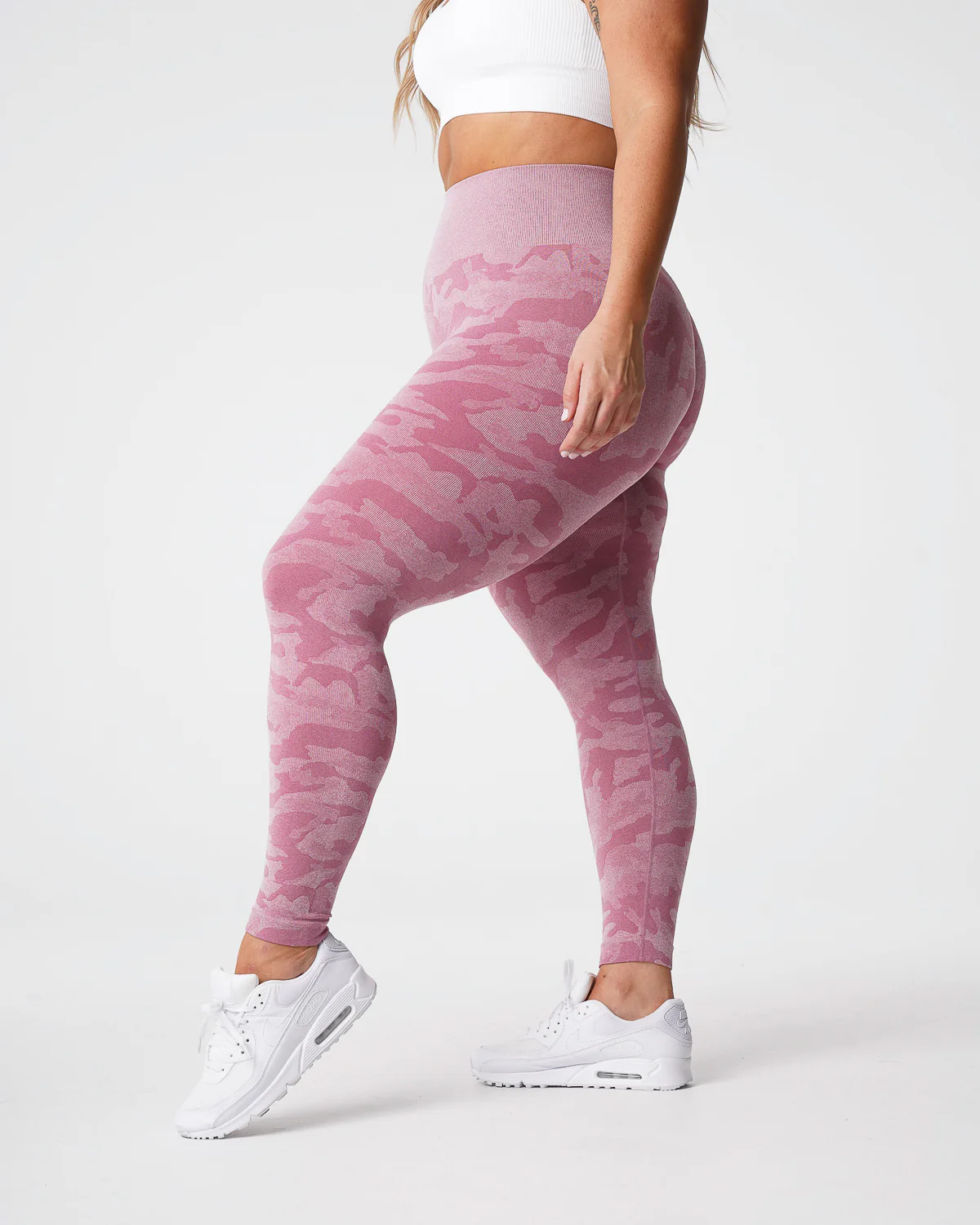 Pastel Pink Camo Seamless Leggings - Image 4