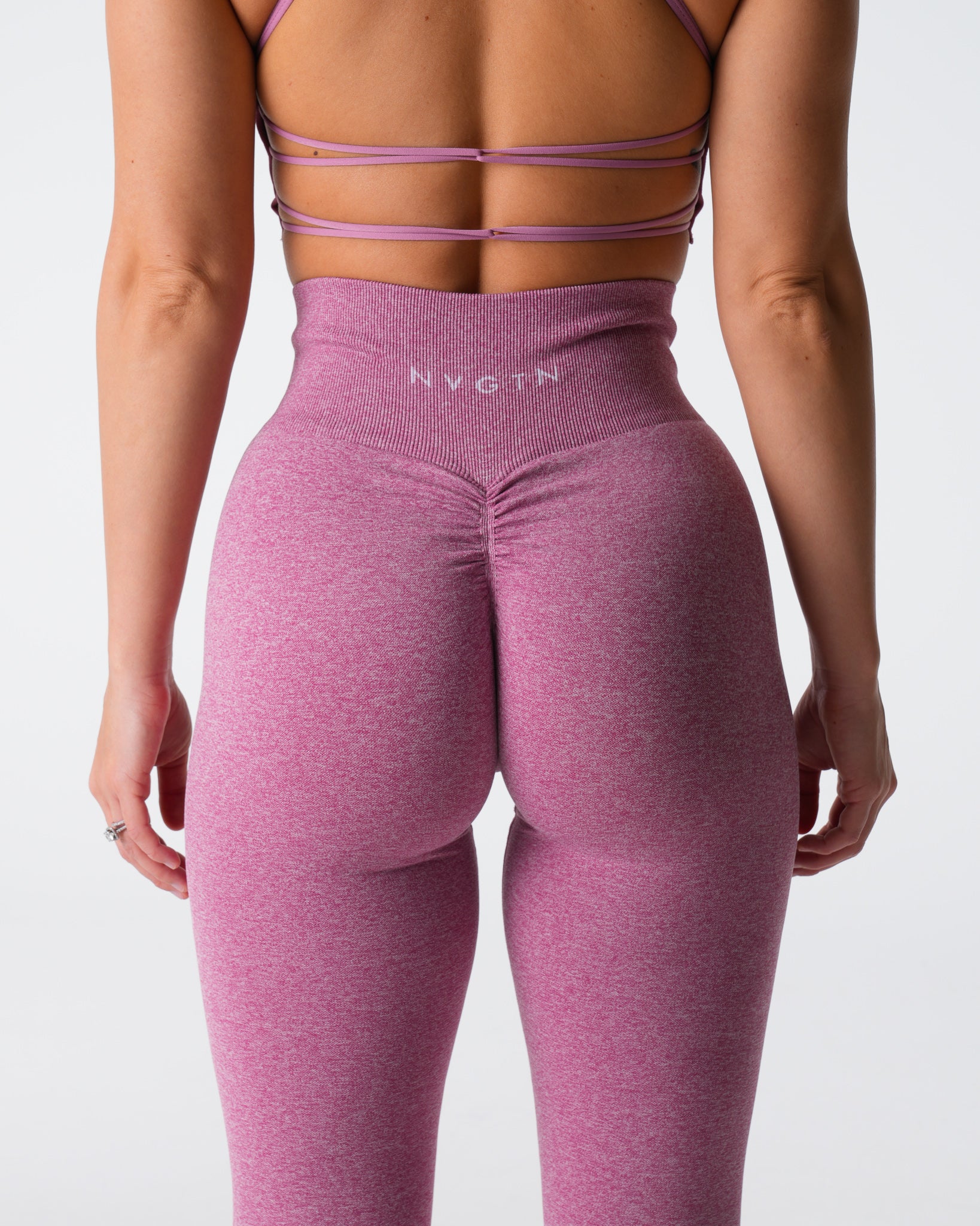 Pastel Pink Scrunch Seamless Leggings - Image 2