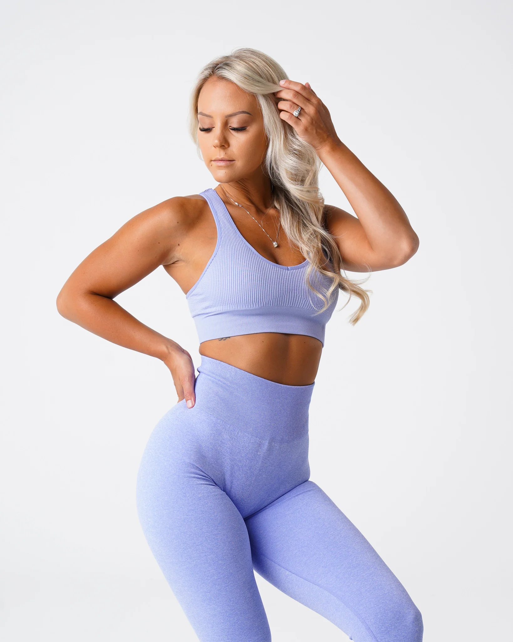 Periwinkle Galaxy Ribbed Seamless Bra - Image 4