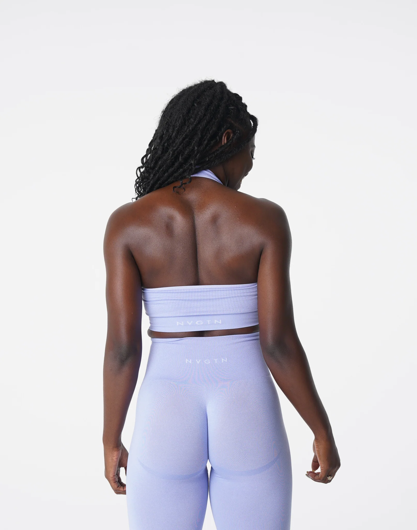 Periwinkle Limitless Ribbed Seamless Halter Bra - Image 4