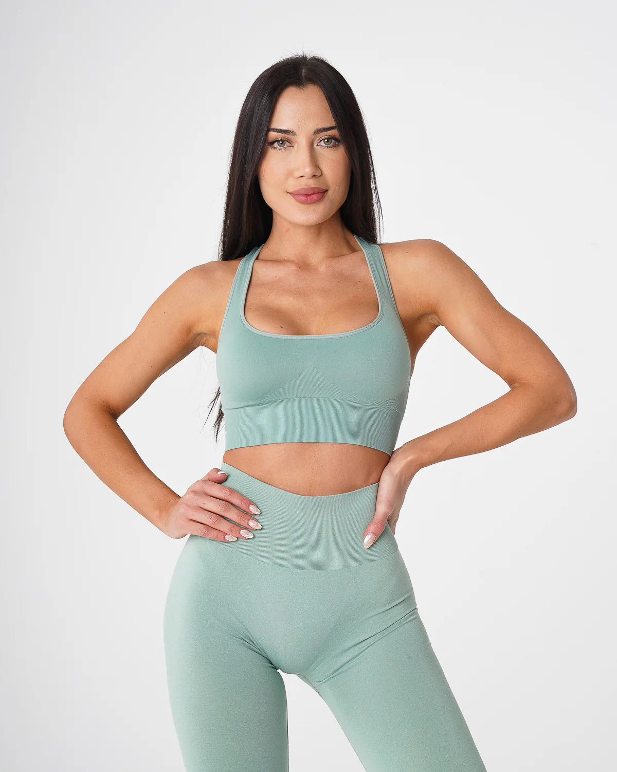 Sage Green Ignite Seamless Bra - Image 2