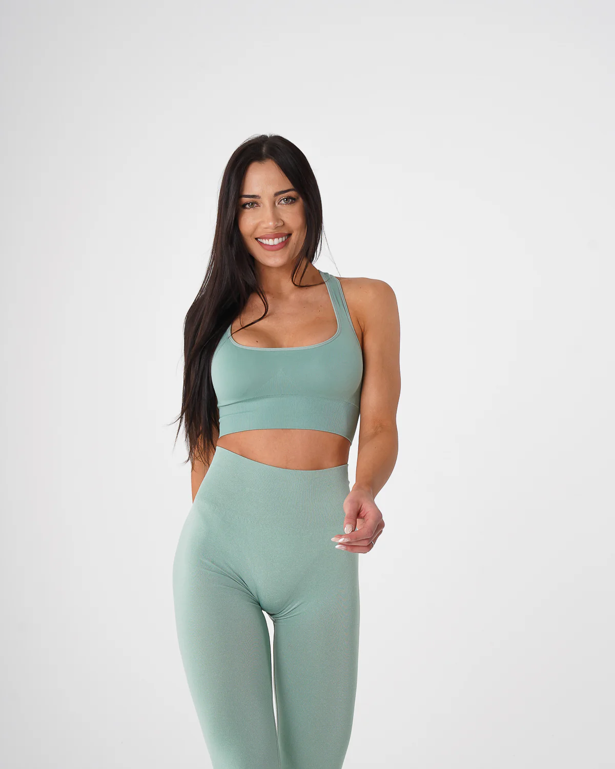 Sage Green Ignite Seamless Bra - Image 3