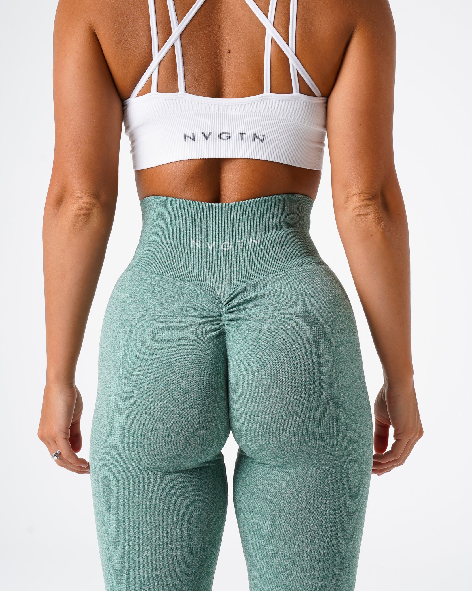 Sage Green Scrunch Seamless Leggings - Image 2