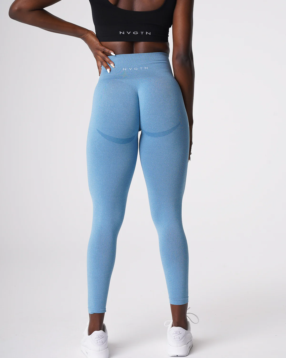 Sky Blue Curve Seamless Leggings - Image 2