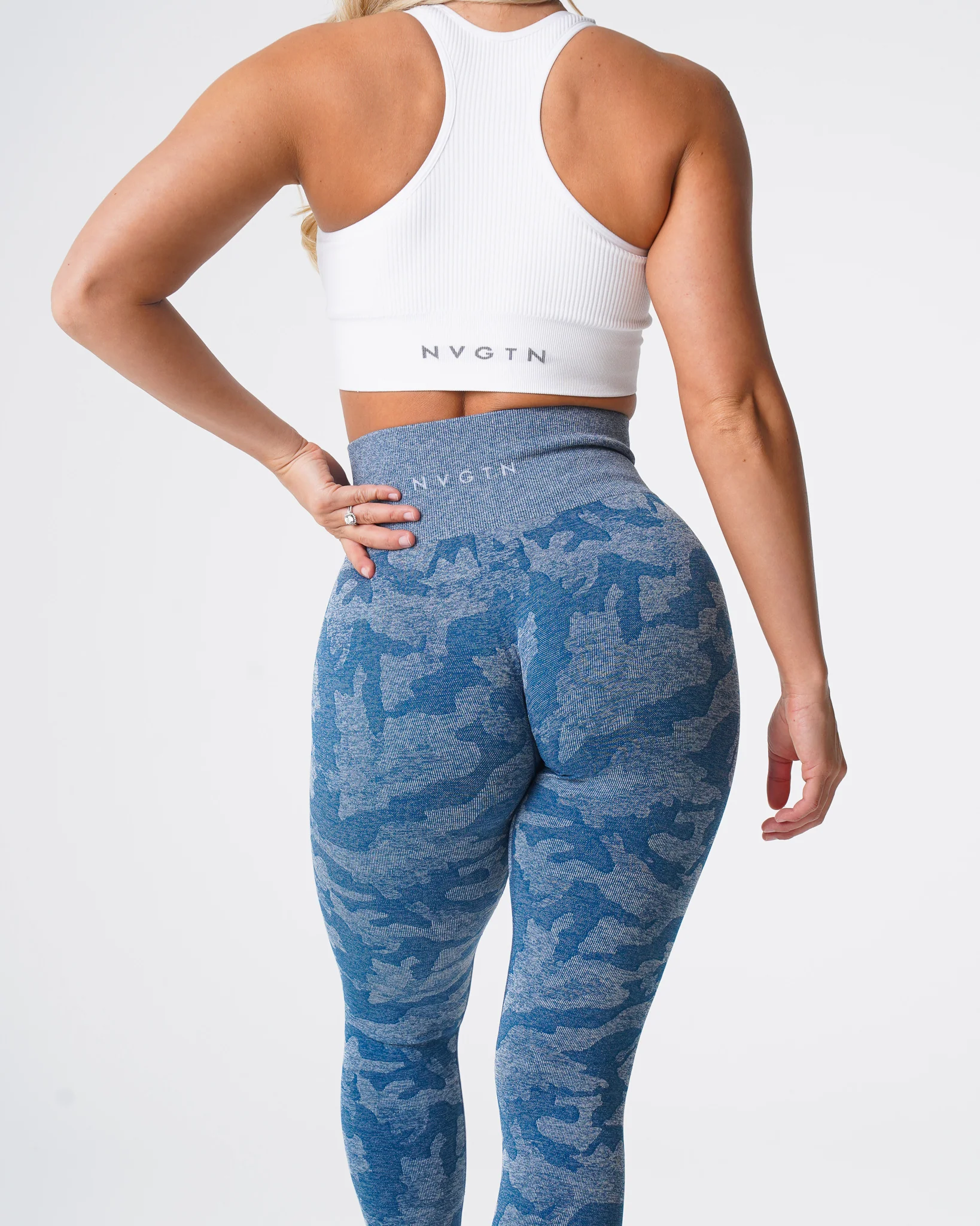 Slate Blue Camo Seamless Leggings - Image 2