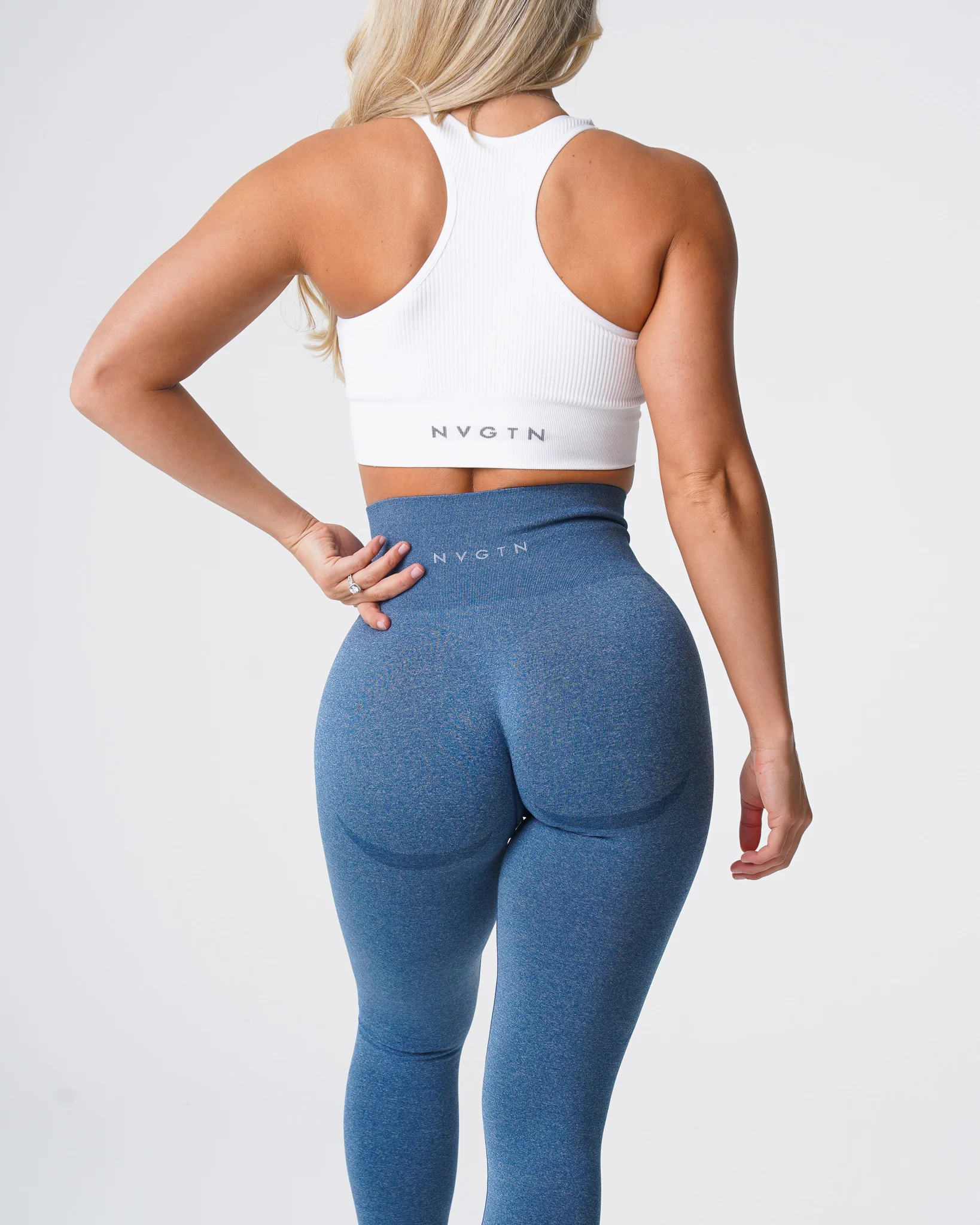 Slate Blue Contour Seamless Leggings - Image 2