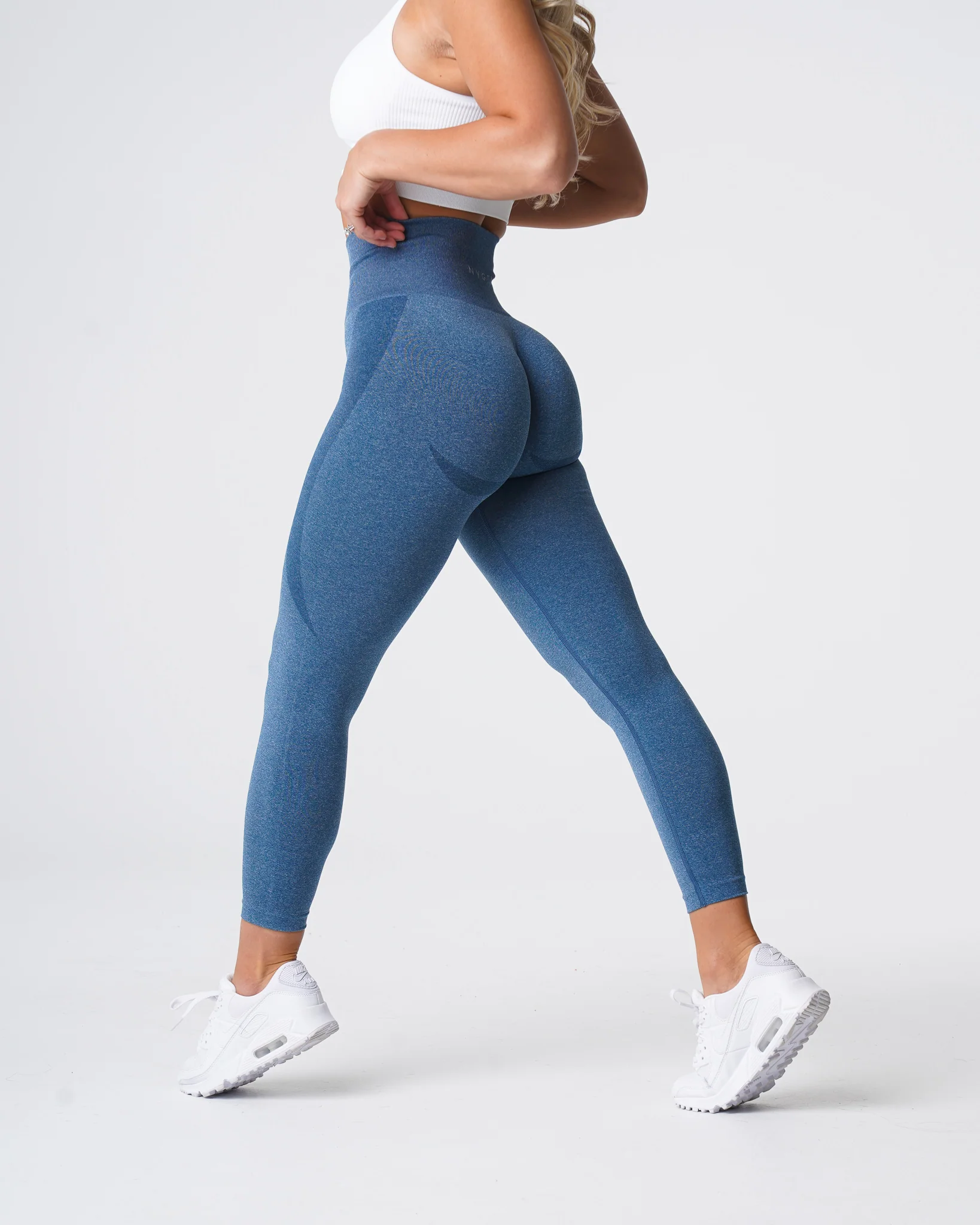 Slate Blue Contour Seamless Leggings - Image 4