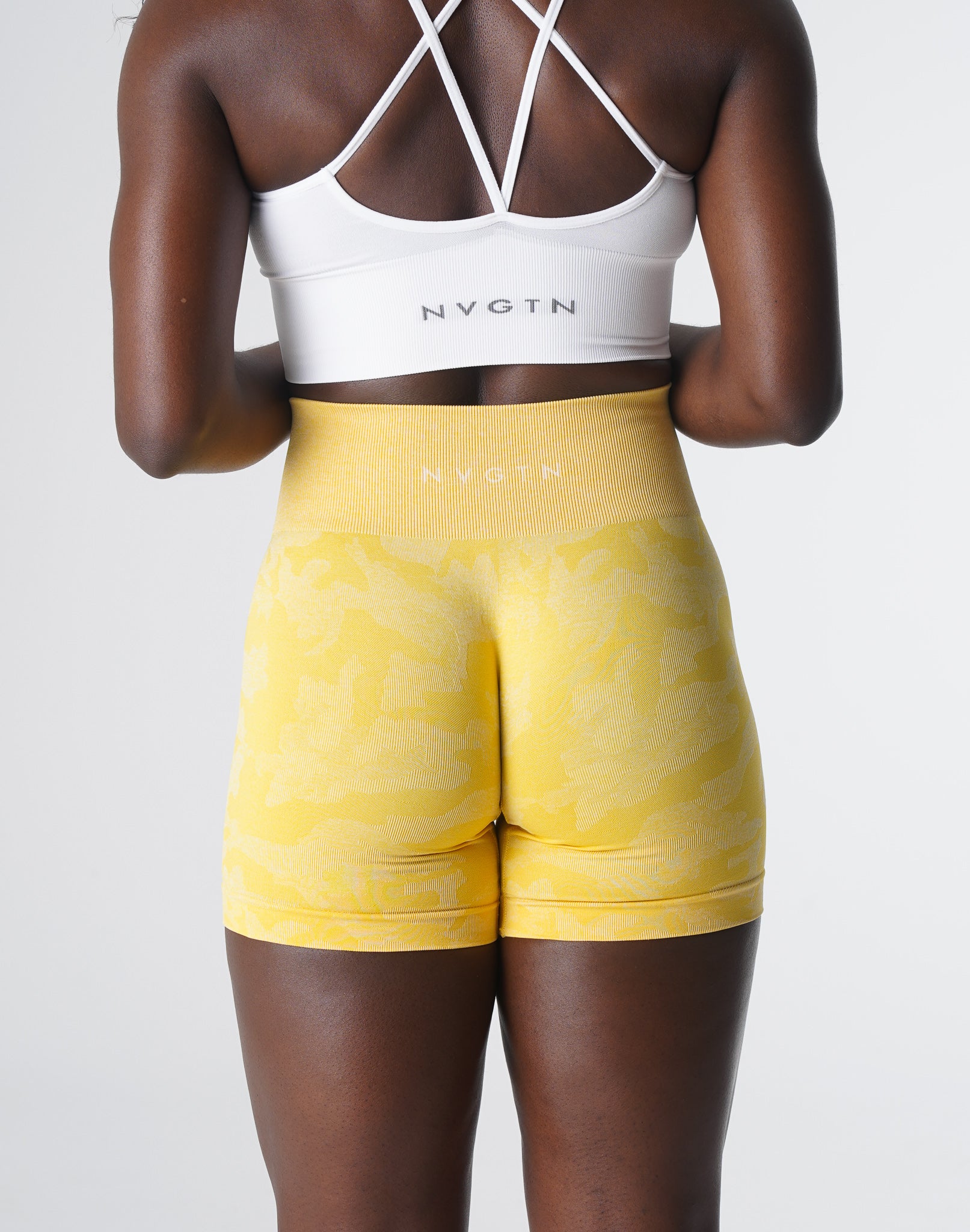Sunshine Yellow Camo Seamless Shorts - Image 2