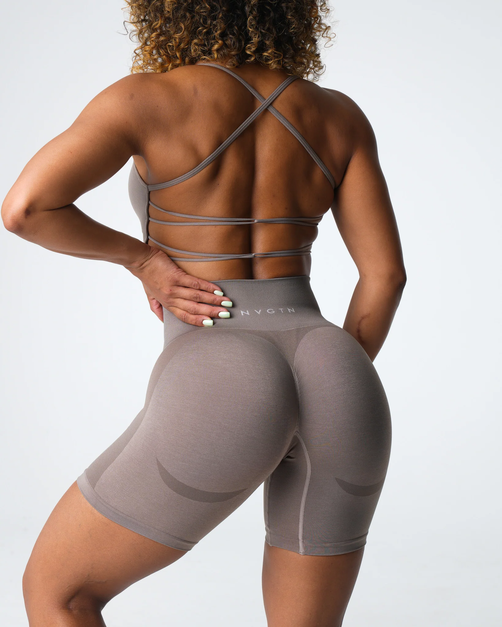 Taupe Contour 2.0 Seamless Shorts - Image 2