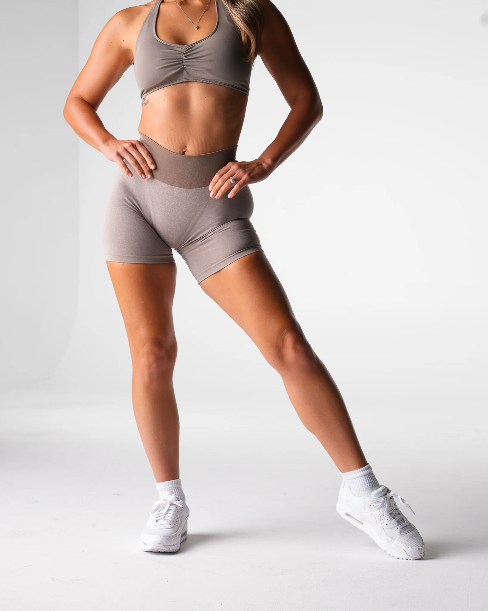 Taupe Knockout Seamless Shorts - Image 4