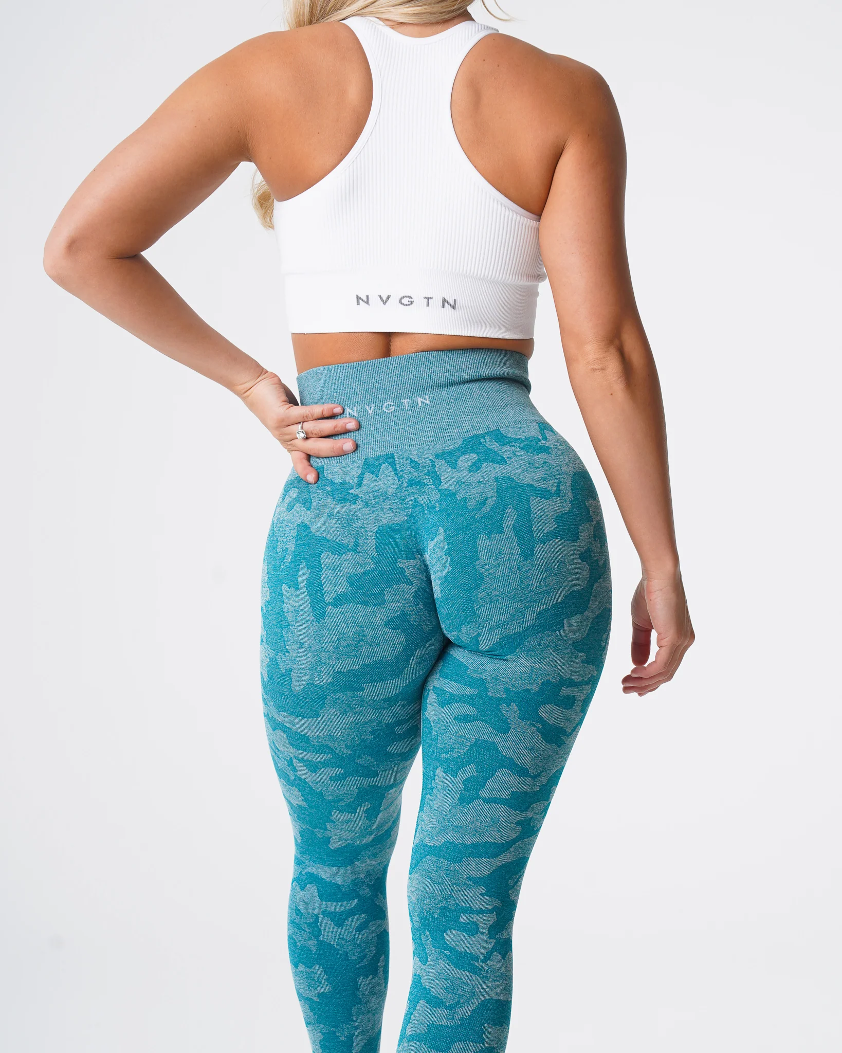 Teal Camo Seamless Leggings - Image 2