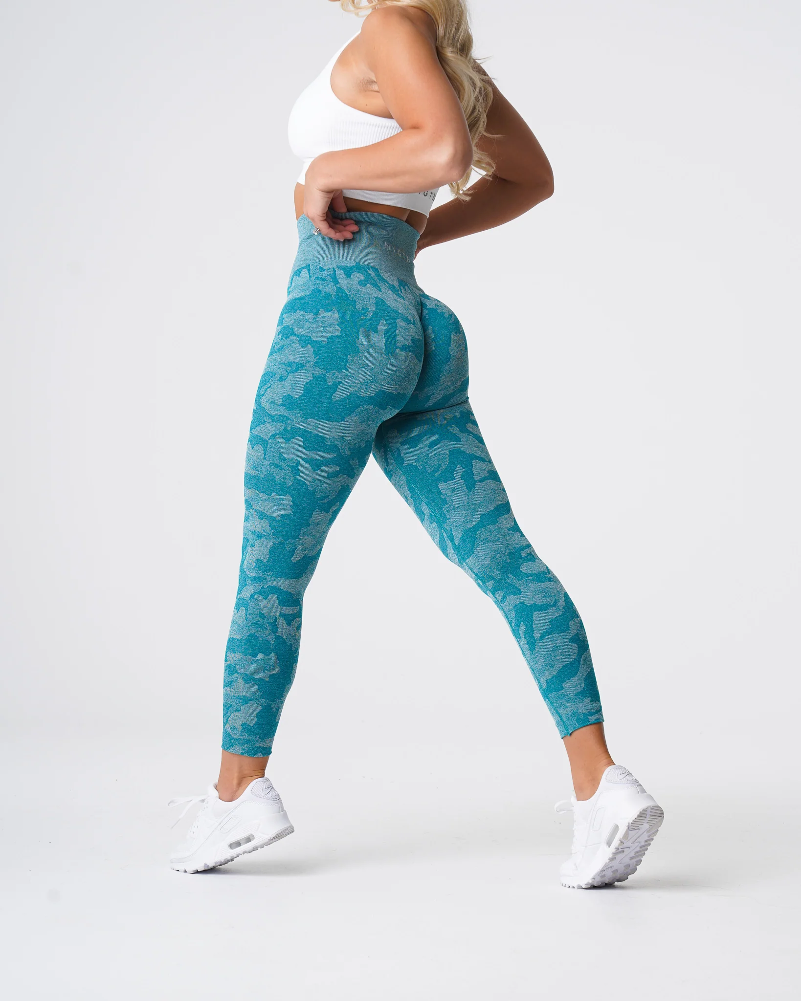 Teal Camo Seamless Leggings - Image 4