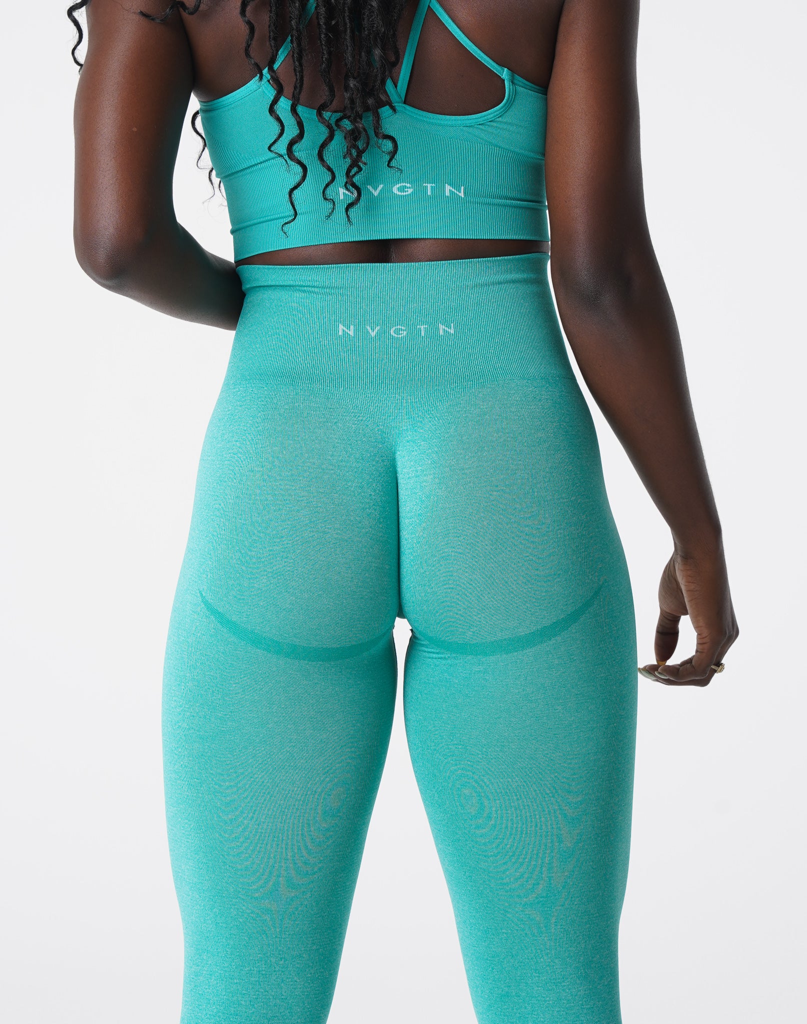 Turquoise Curve Seamless Leggings - Image 2