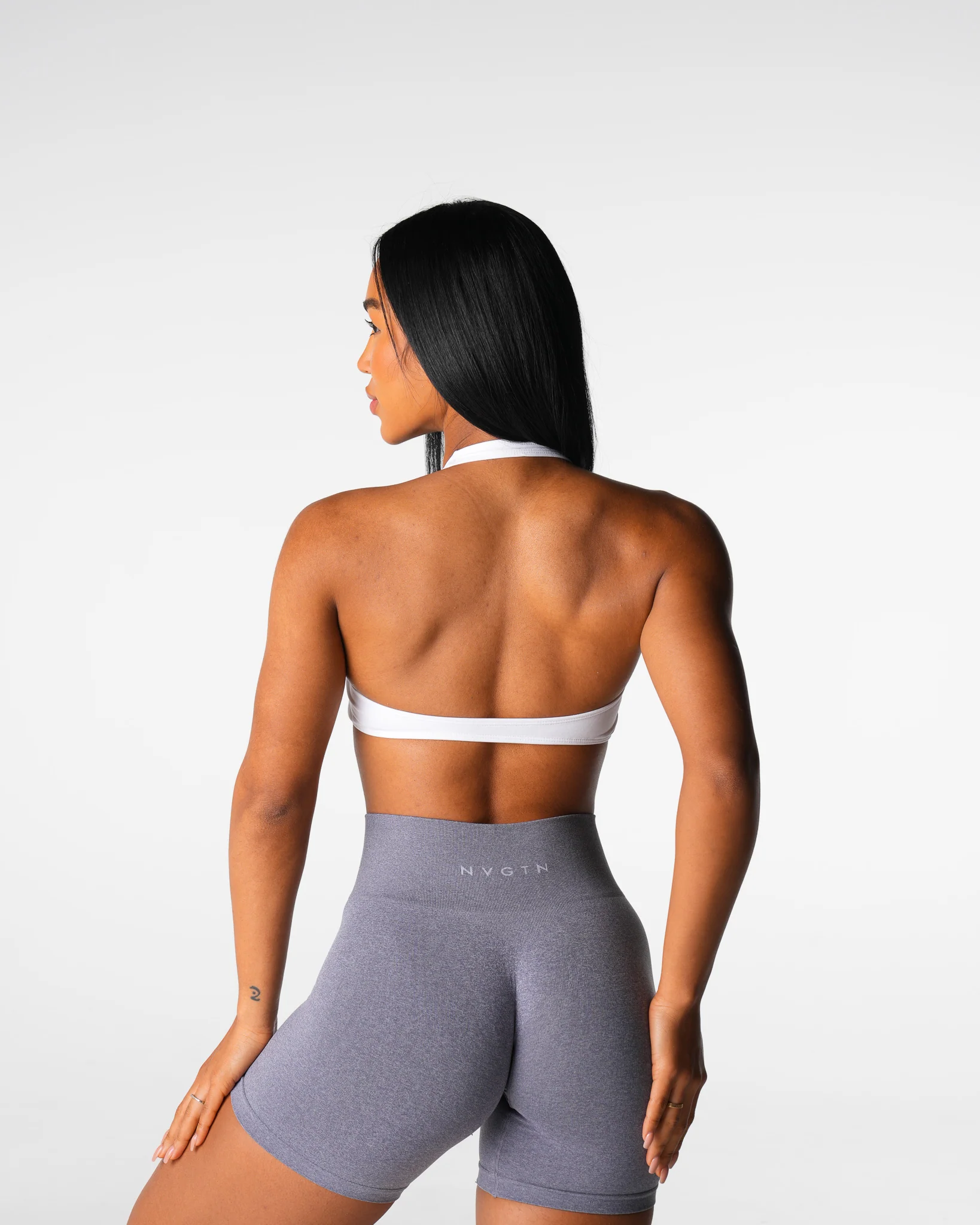 White Comeback Seamless Halter Bra - Image 4