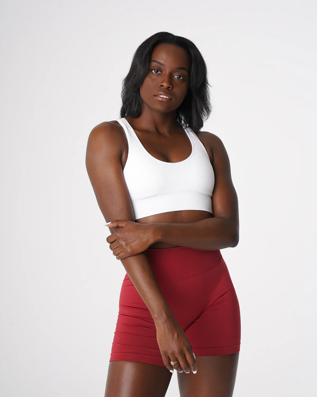 White Galaxy Ribbed Seamless Bra - Image 2