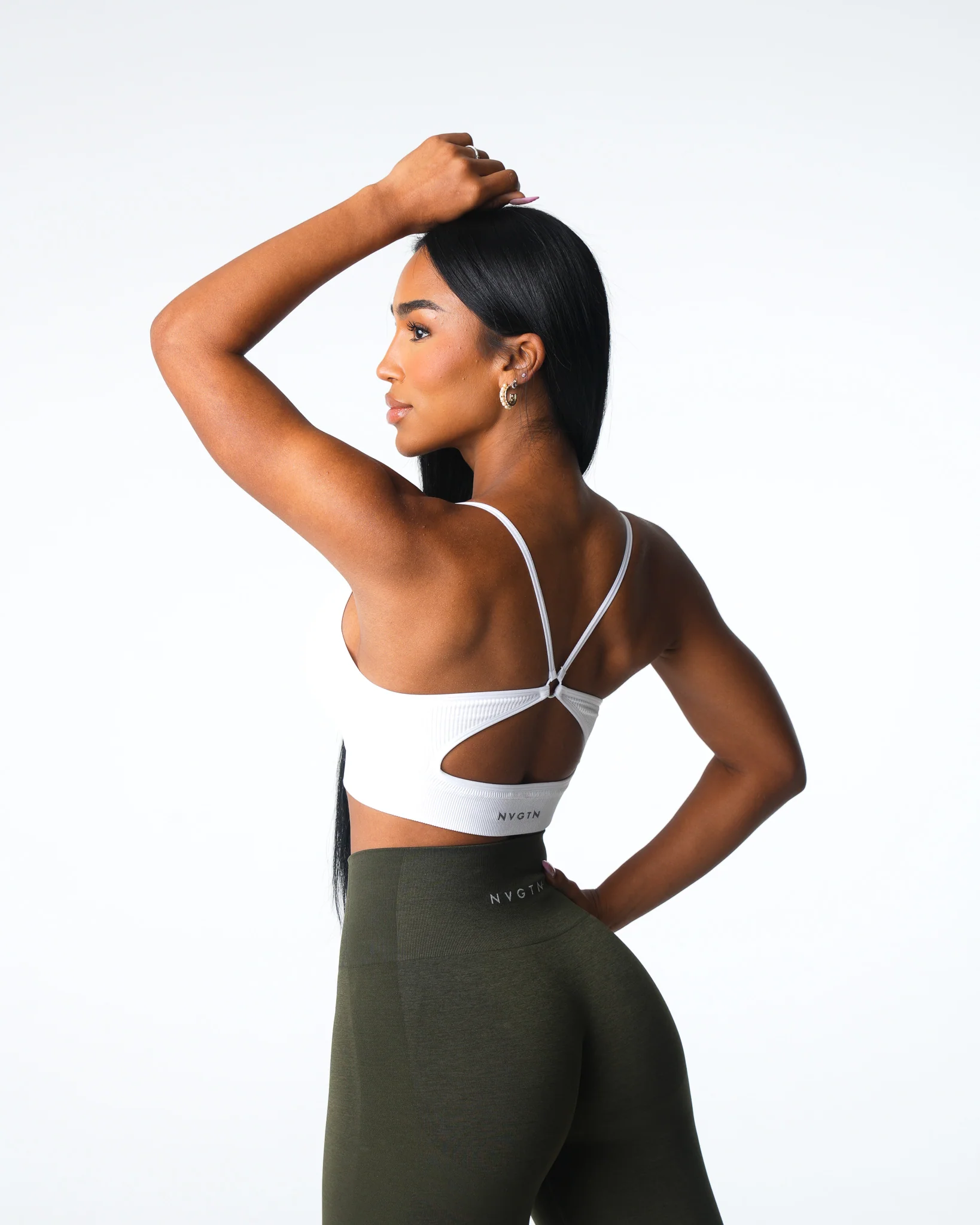 White Glimpse Ribbed Seamless Bra - Image 4